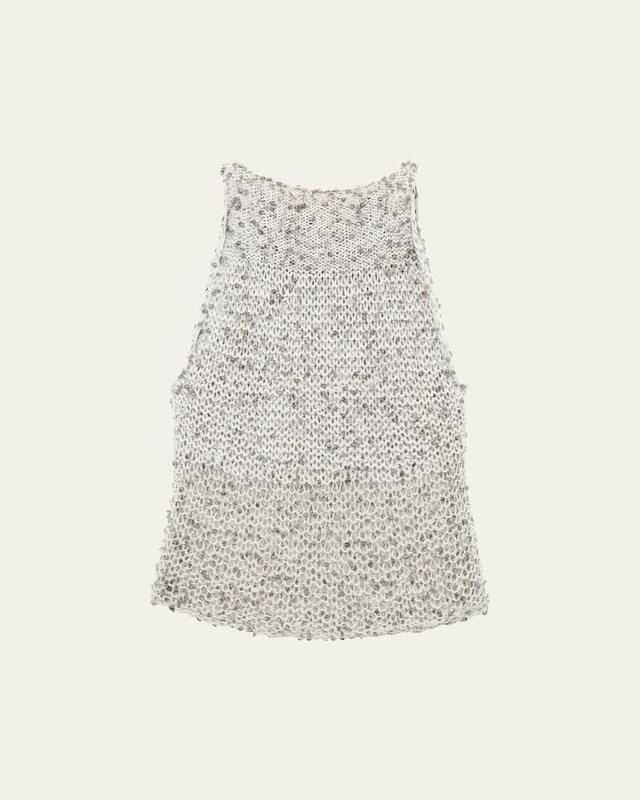 Sequined Fine Knit Tank Top
